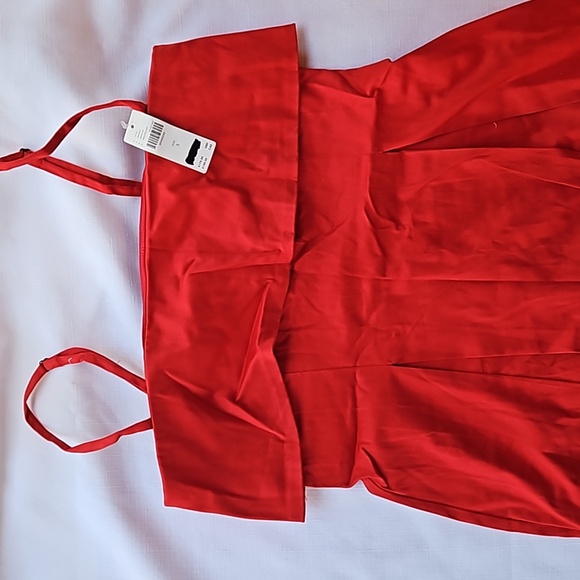 Anthropologie Sleeveless Red Foldover Knee-Length Dress - Picture 4 of 8